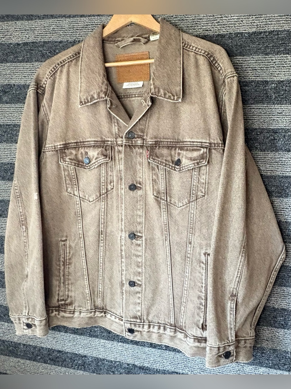 Levi's Premium Big E Men's Light Brown Denim Trucker Jacket XL
